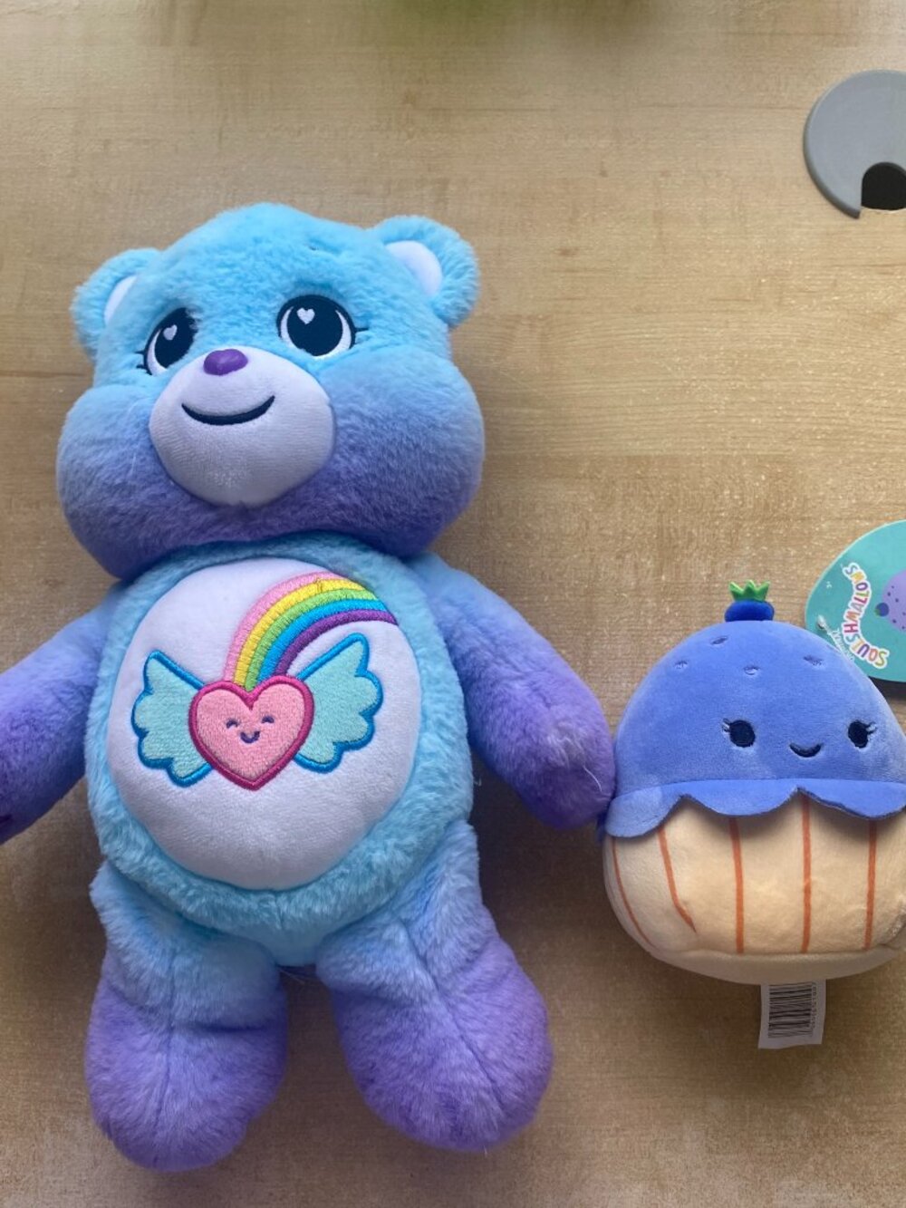 Care Bear Dream Bright Bear + Squishmallow Jova Muffin 5" NWT Plush Bundle